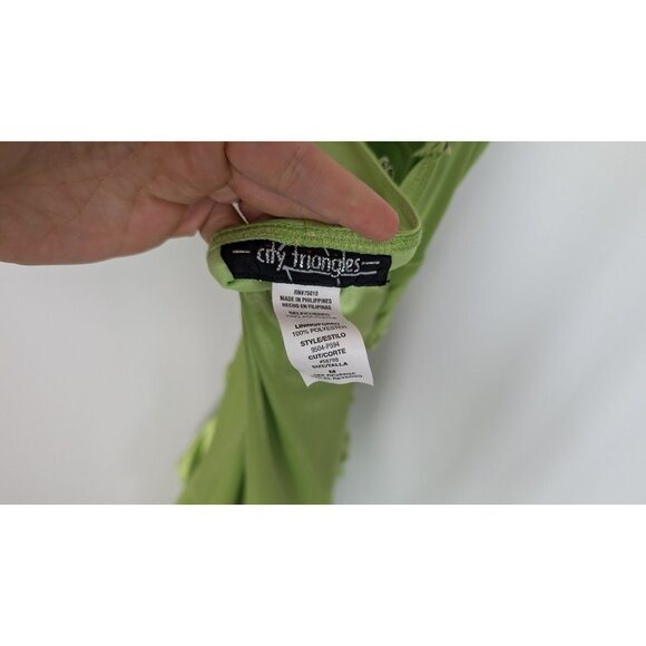 Vintage Y2K 90s City Triangles M Halter Mini Dress Draped Layered Ruched Event - Picture 10 of 12